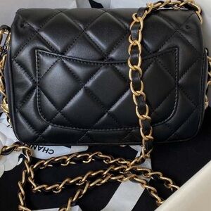 Black Quilted Leather Chain Bag